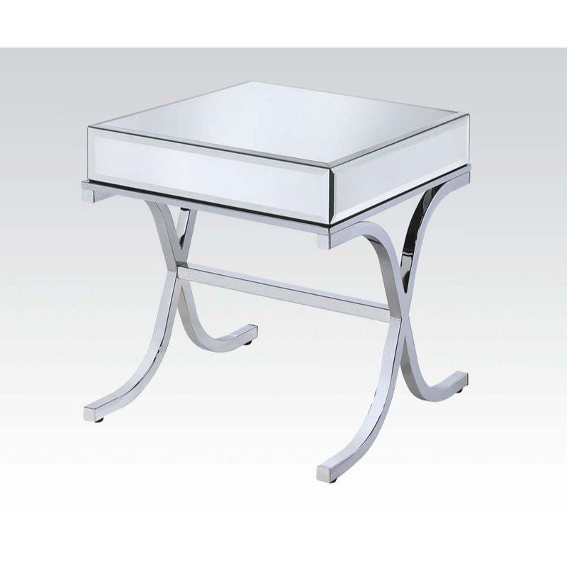 Table de bout abstraite en bois massif