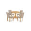 Ensemble de coin repas 3 pièces pour petits espaces comprenant une table de salle à manger ronde avec piédestal et 2 chaises rembourrées en tissu de lin brun clair, chêne-1243050146-1243050147-1326178730