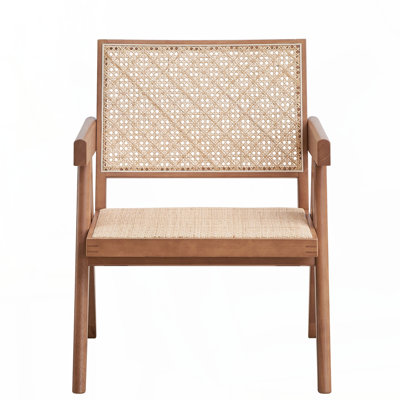 Fauteuil d'appoint beige et naturel