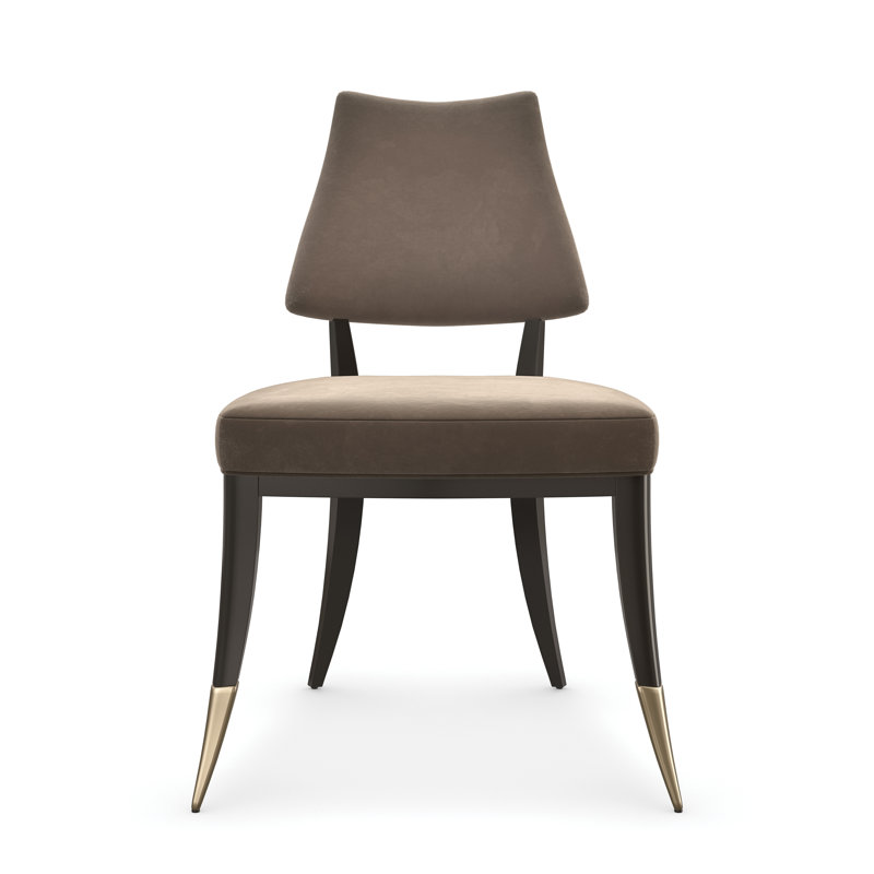 Caress Velvet Side Chair in Smoky Taupe