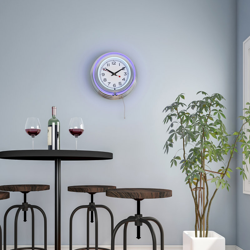 Vandervliet Metal Wall Clock, Purple