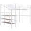 Lit mezzanine en métal blanc avec bureau et rangement latéral - Meuble de bureau latéral fonctionnel et contemporain essentiel
