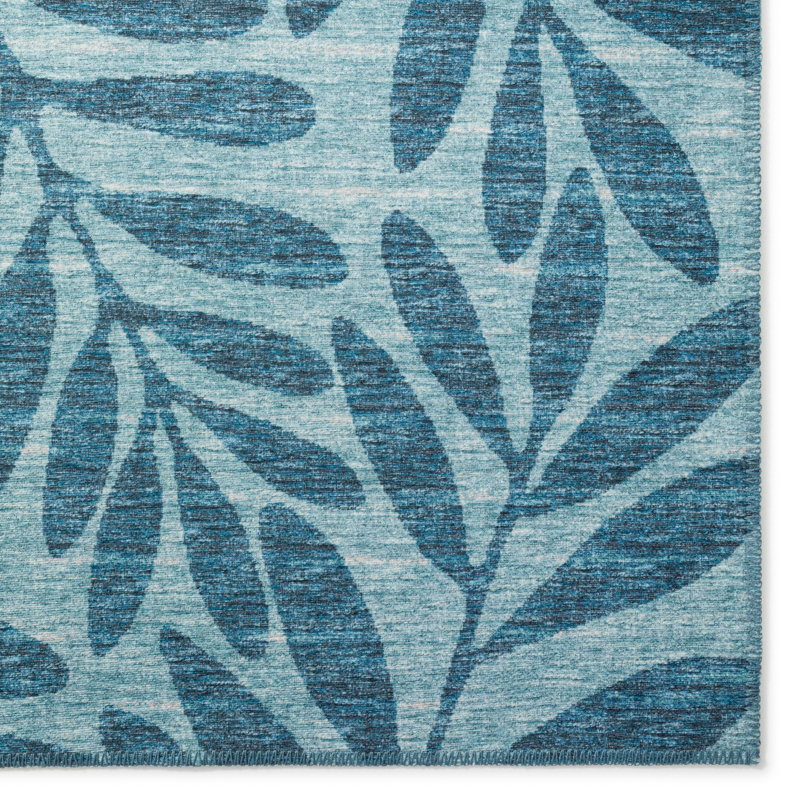 Eshana Chenille Washable Floral Indoor / Outdoor Rug, Runner 2'3" x 7'6"