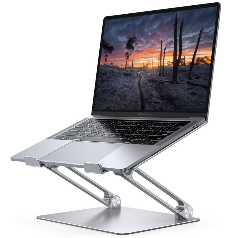 Support réglable pour ordinateur portable, support pour ordinateur portable, support pour ordinateur portable en aluminium pliable, support pour ordinateur portable ergonomique, argent