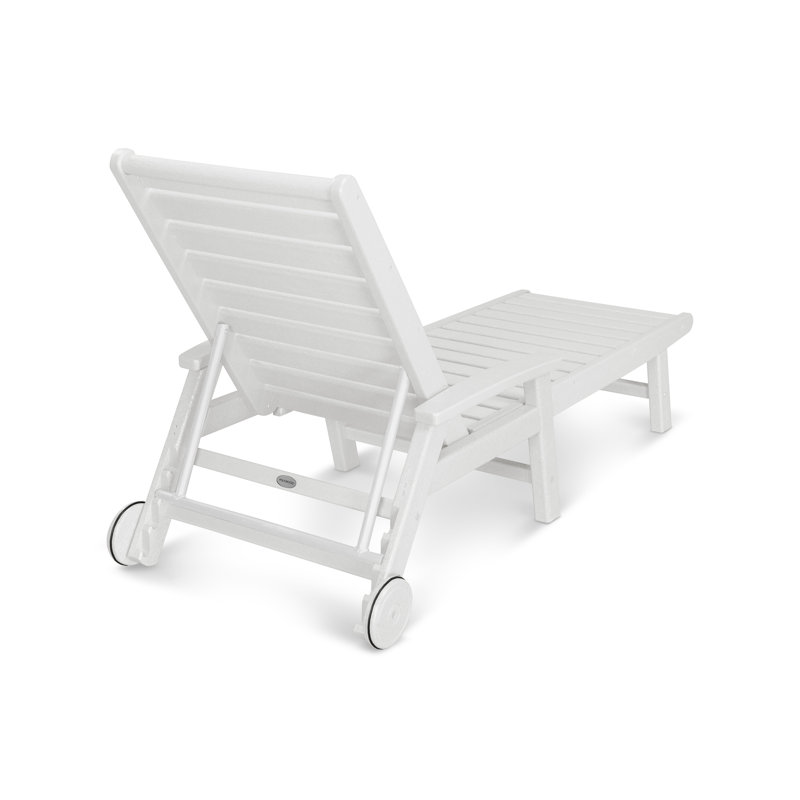 Signature Chaise with Wheels, White