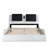 Faux Leather Upholstered Platform Bed Frame with led lighting ,Bluetooth connection to play music /RGB control,Backrest vibration massage,Curve Design, Wood Slat Support, No Box Spring Needed-155331327-155331325