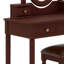 Bureau de maquillage vintage avec miroir à angle réglable et tabouret rembourré, 5 tiroirs de rangement