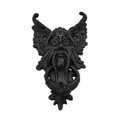 Heurtoir noir pour porte d'entrée 8,2 x 3,9 po Sakega Oberon, fait à la main, robuste et durable