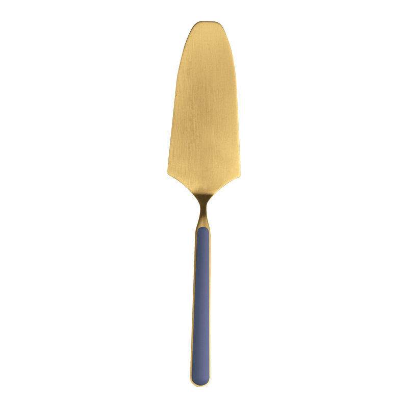 Fantasia Ice Gold Cake Server - Porcelain, Cobalt
