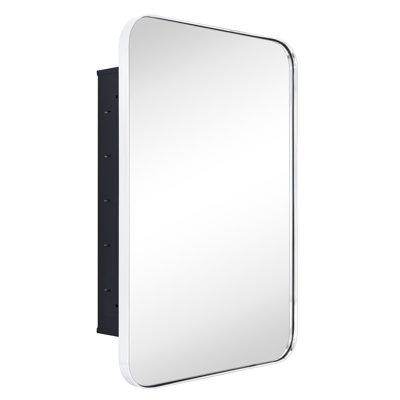 Haslem Recessed Framed Medicine Cabinet with Mirror and Adjustable Shelves