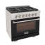 36 in. 5.2 cu. ft. Natural Gas Range and Convection Oven in Black with True Simmer Burners-640147712-640147740