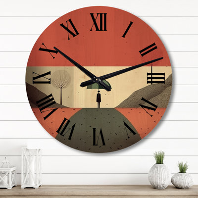 Minimalism Solidate Landscape IV - Minimalism Oversized Wood Wall Clock