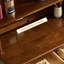 Bureau rectangulaire en bois massif brun noisette avec 2 tiroirs-543745443