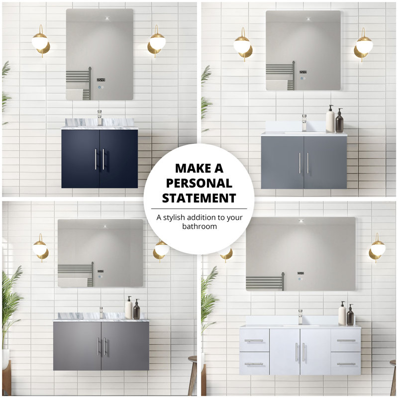 Volez Double Bath Vanity with Side Cabinets, and Ceramic Top, Navy Blue, 60"