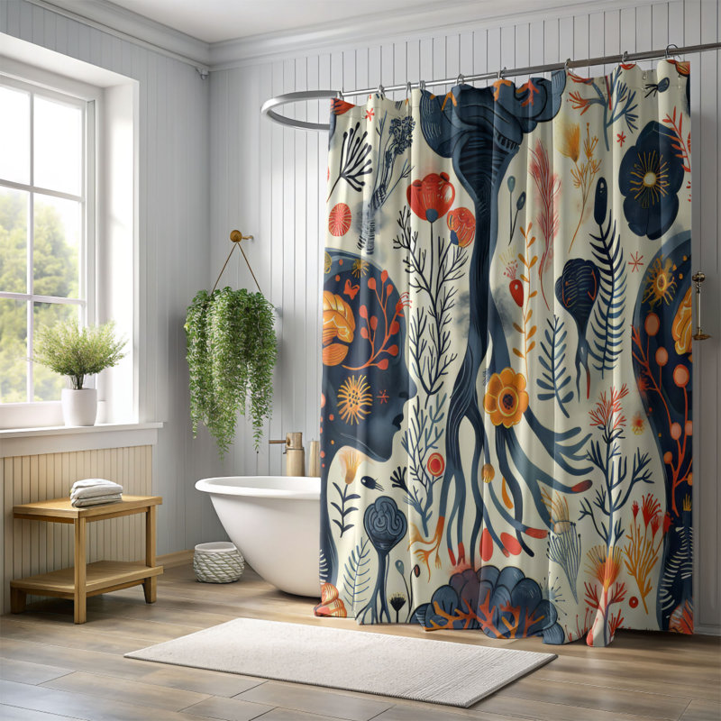 Brain Network - Premium Shower Curtain, 74"H x 71"W