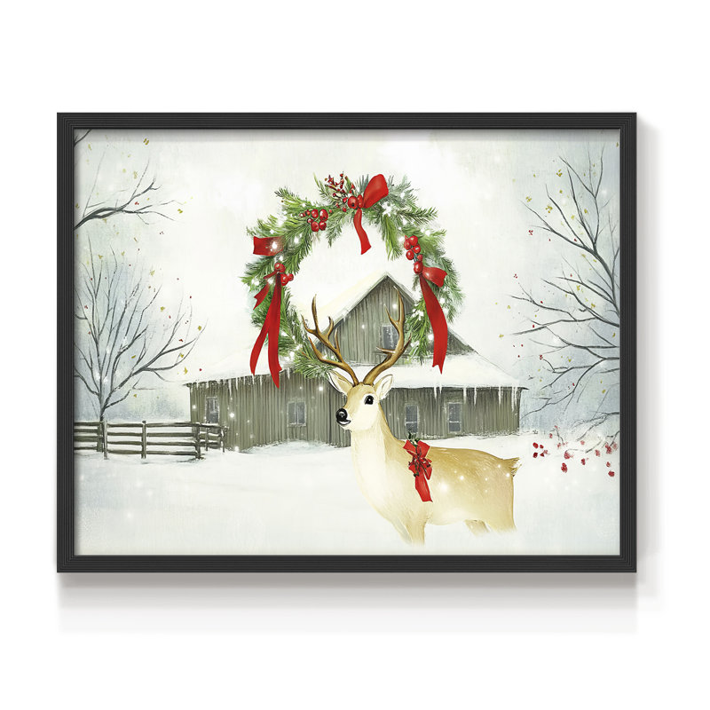 «Chirstmas Art» - CECLI - Reproduction encadrée - Restickable, Noir, noir, noir, noir, H 16 po x l 20 po