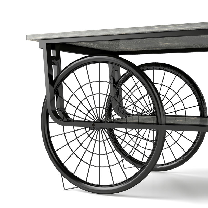Table basse d'appoint de salon noire avec base en bois moderne en métal pour la zone