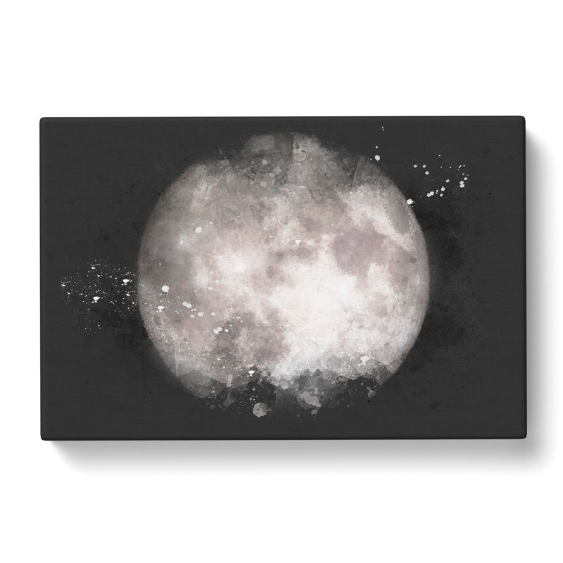 A Full Moon - Wrapped Canvas Painting, 35cm H x 50cm W x 3cm D