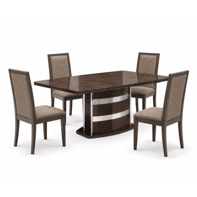 Extendable Solid Wood Dining Set