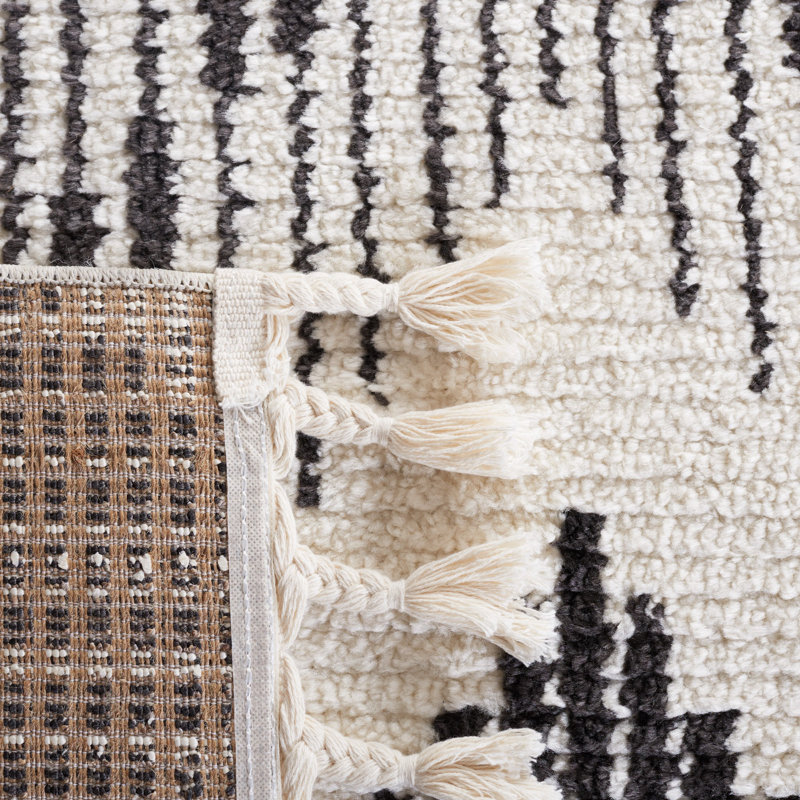 Emmariah Tassel Performance Chevron Rug, Square 6'7"