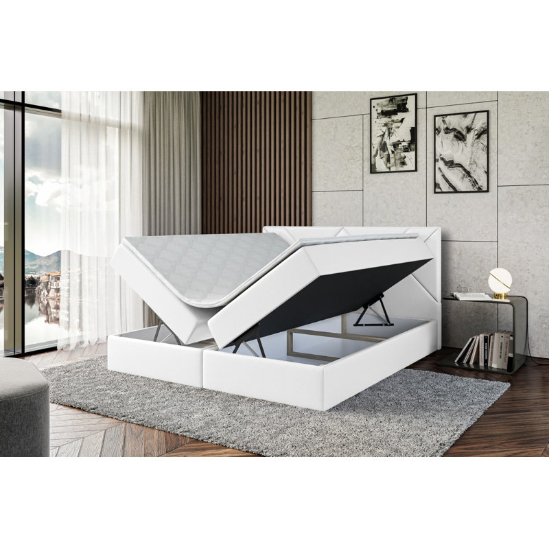 Divan Bed with Mattress, 180cm W x 200cm L, White