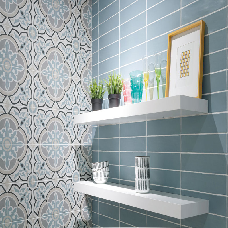 Couvercle de 8 po Monbleu Molenbek Carrelage de sol et de mur en porcelaine mat à motif