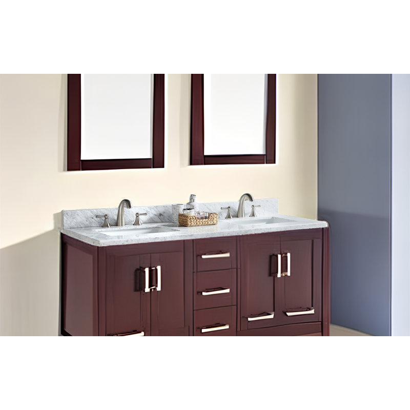 Dessus de meuble-lavabo en pierre 60 po avec trous de robinet d'évier
