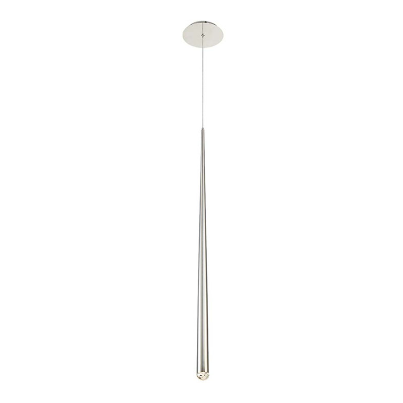 Cascade Mini Polished Nickel LED Indoor/Outdoor Pendant with Hand Cut Crystal