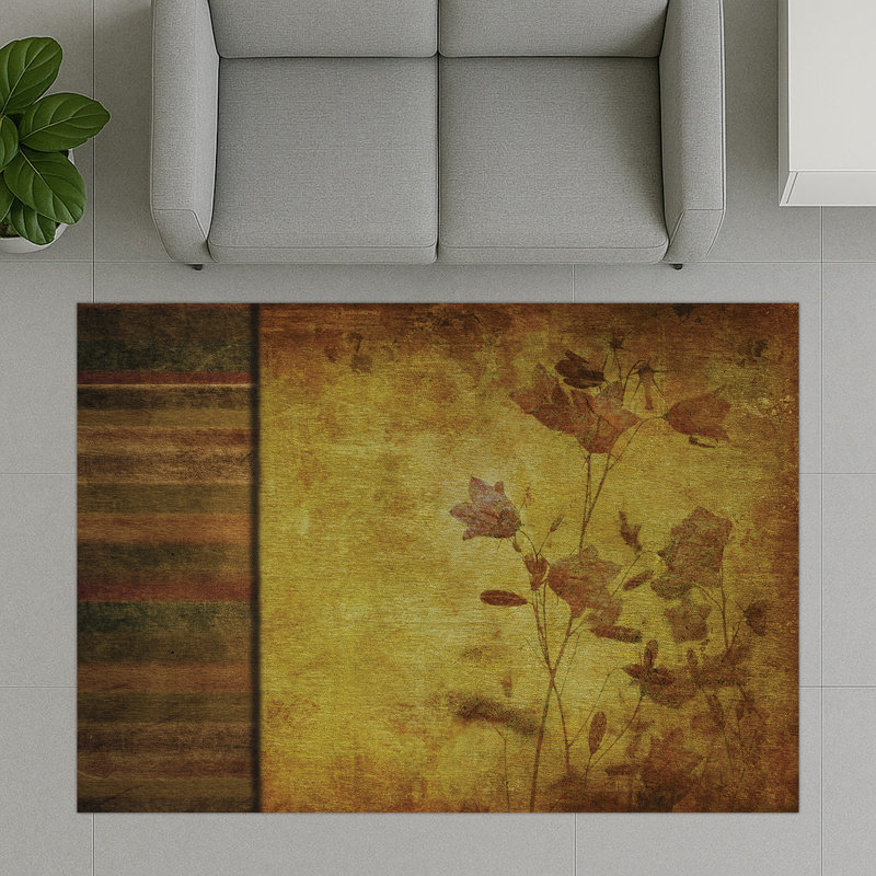 Floral Area Rug, Rectangle 90 x 150 cm