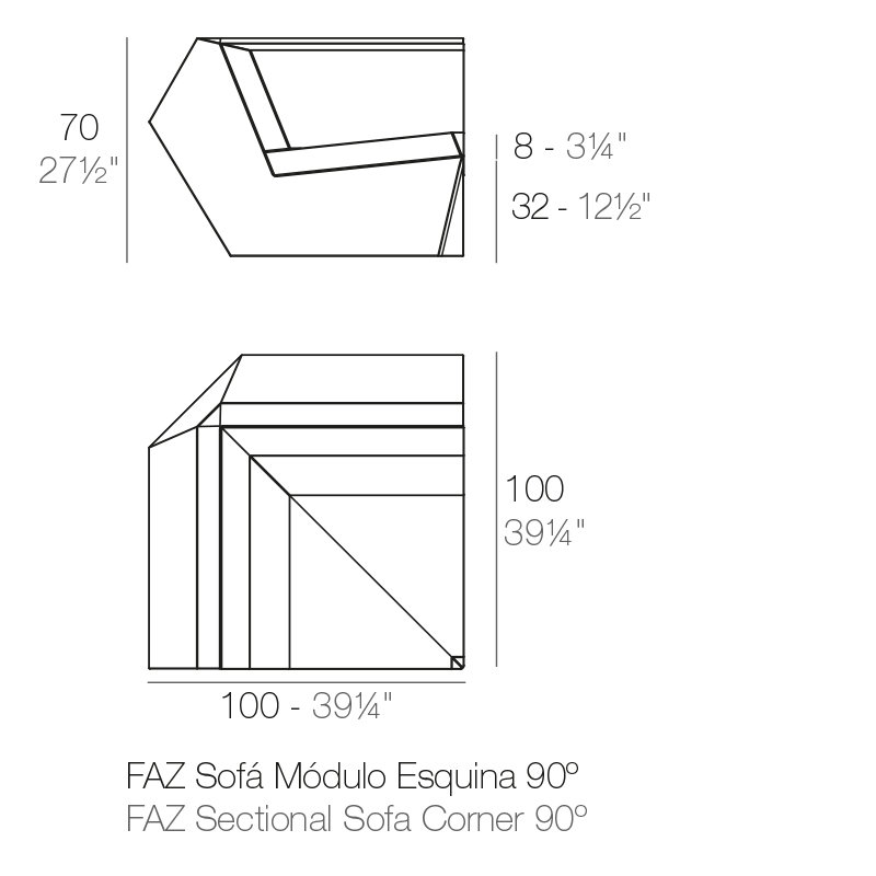 Faz - Modular Sofa Corner 90° - Basic, Anthracite