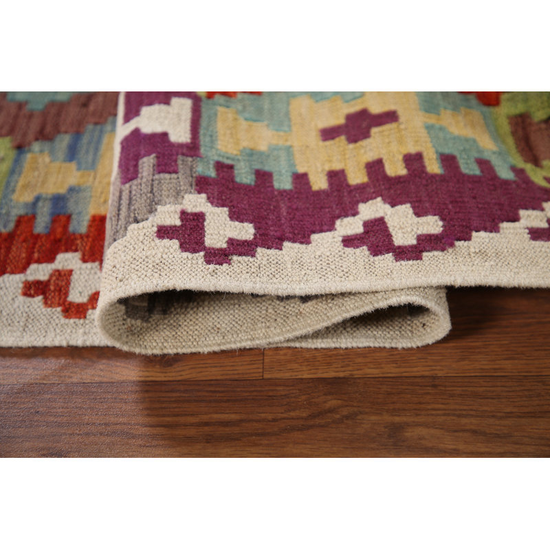 Tapis multicolore géométrique en laine 7 x 10