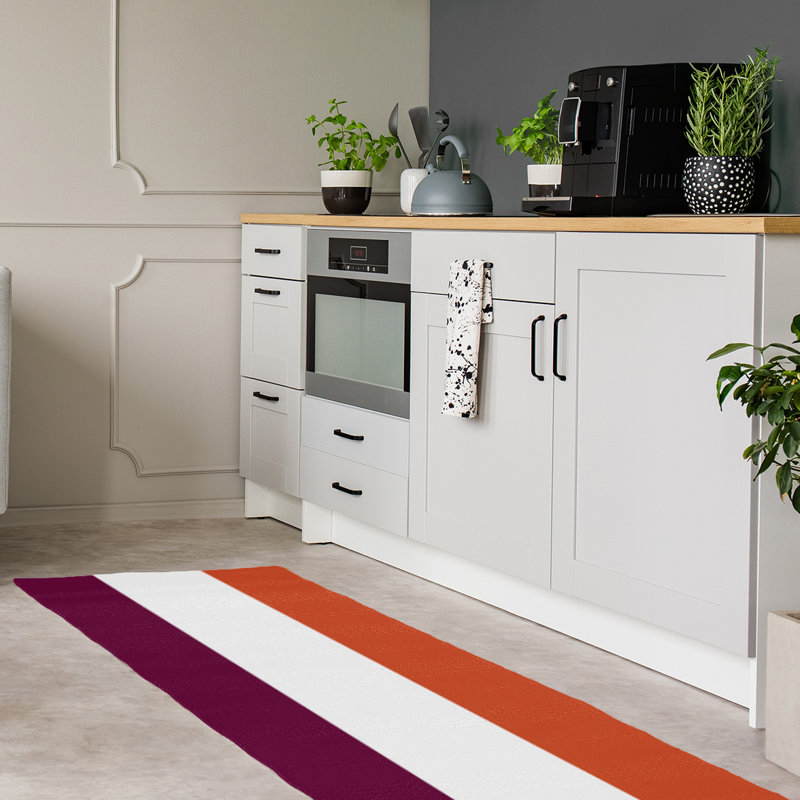 Tapis rose/orange, Tapis de couloir 2 pi 6 po x 8 pi