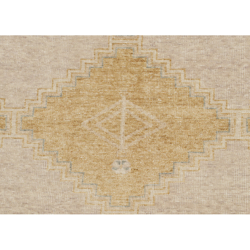 Distressed Homage Hand Knotted Wool Geometric Area Rug, Rectangle 9' x 12'