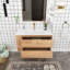 Meuble-lavabo simple 35,9 po avec plateau en céramique Odalomen-543406990