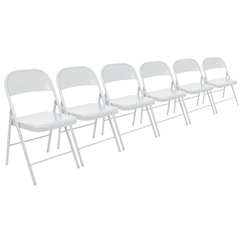 Harbour Housewares Metal  Folding Chair, Matte White