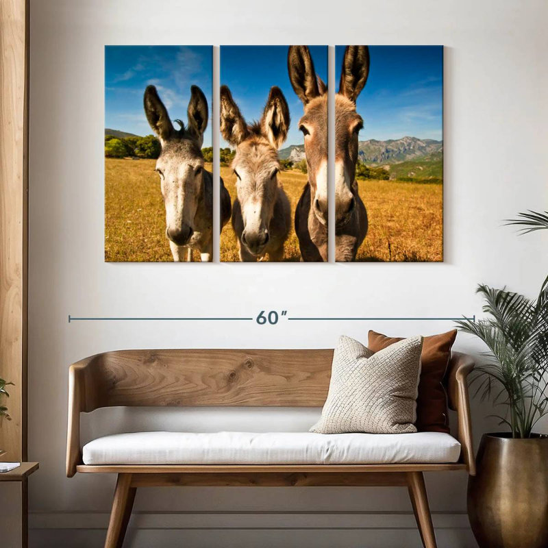 Brampt Donkey Trio, 32" H x 50" W