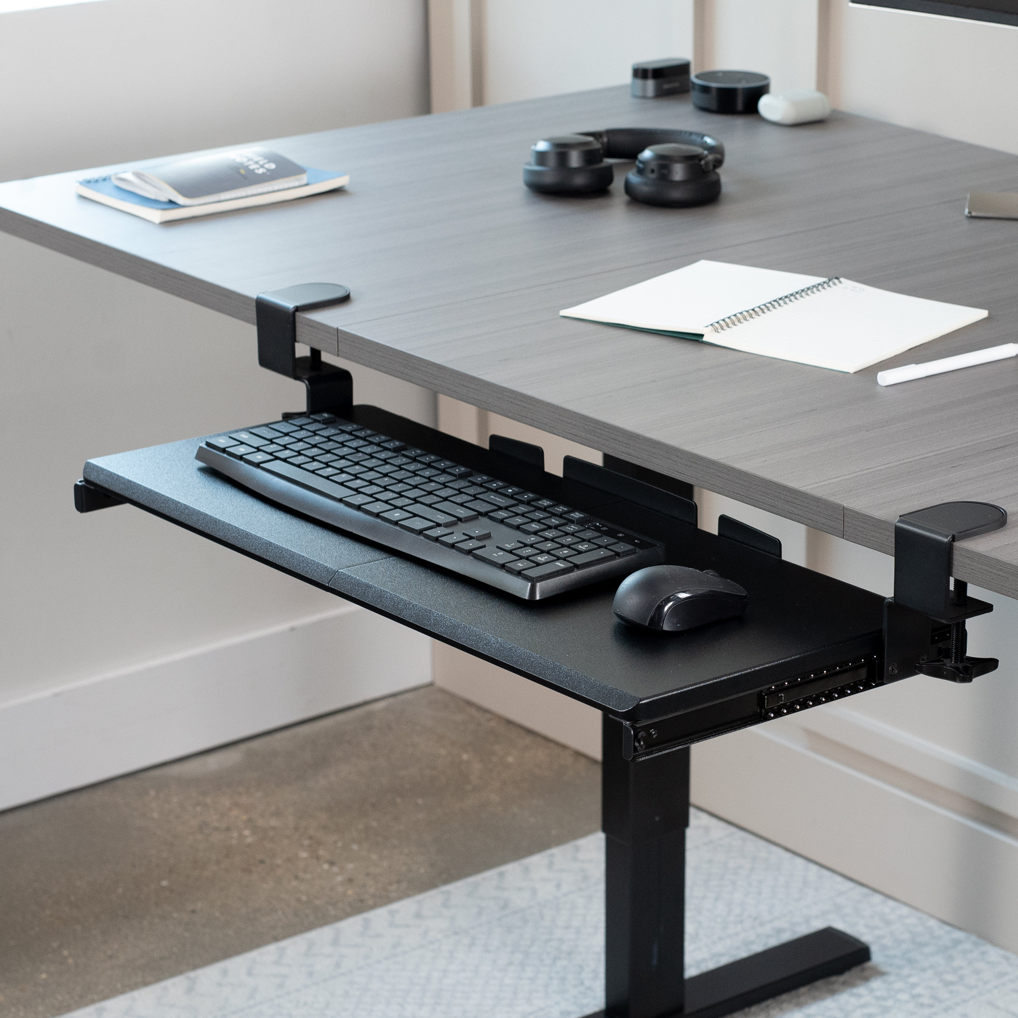 vivo Extra Sturdy Clamp-On Computer Keyboard Tray Platform with Pencil Drawer