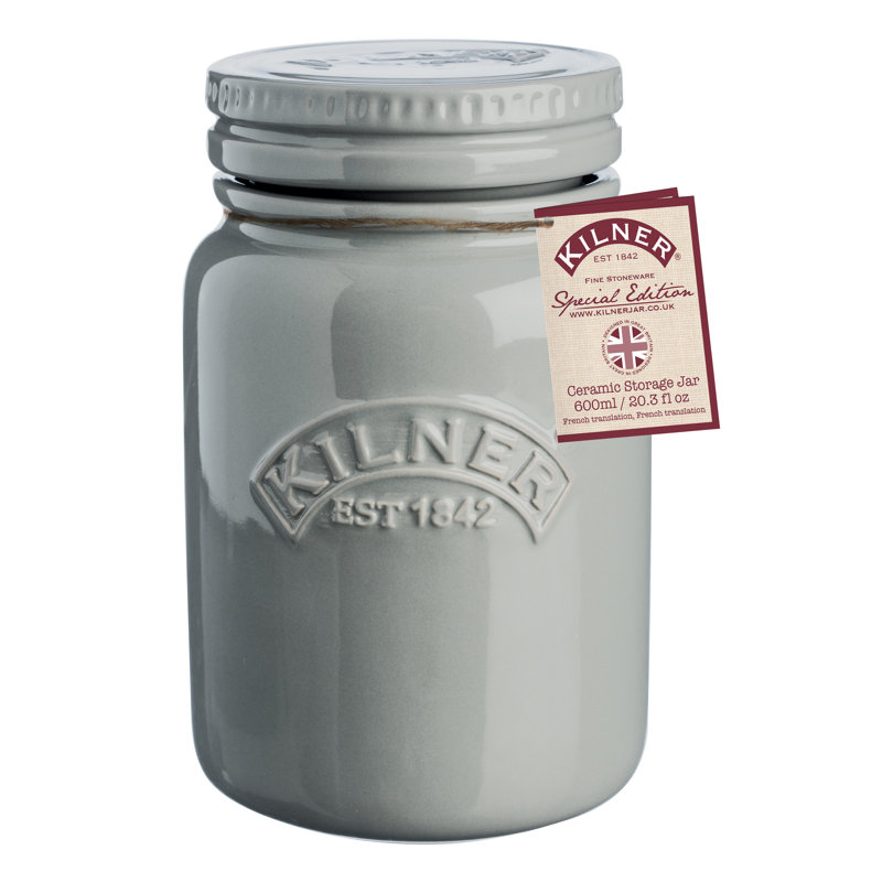 600ml ceramic storage jar, Morning Mist