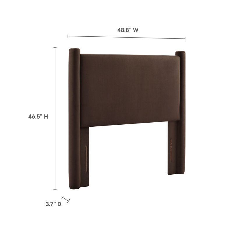 Tête de lit Rael Performance Velvet, Brun chocolat, Simple