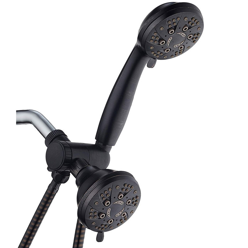 Pomme de douche double haute pression multifonction, Bronze huilé