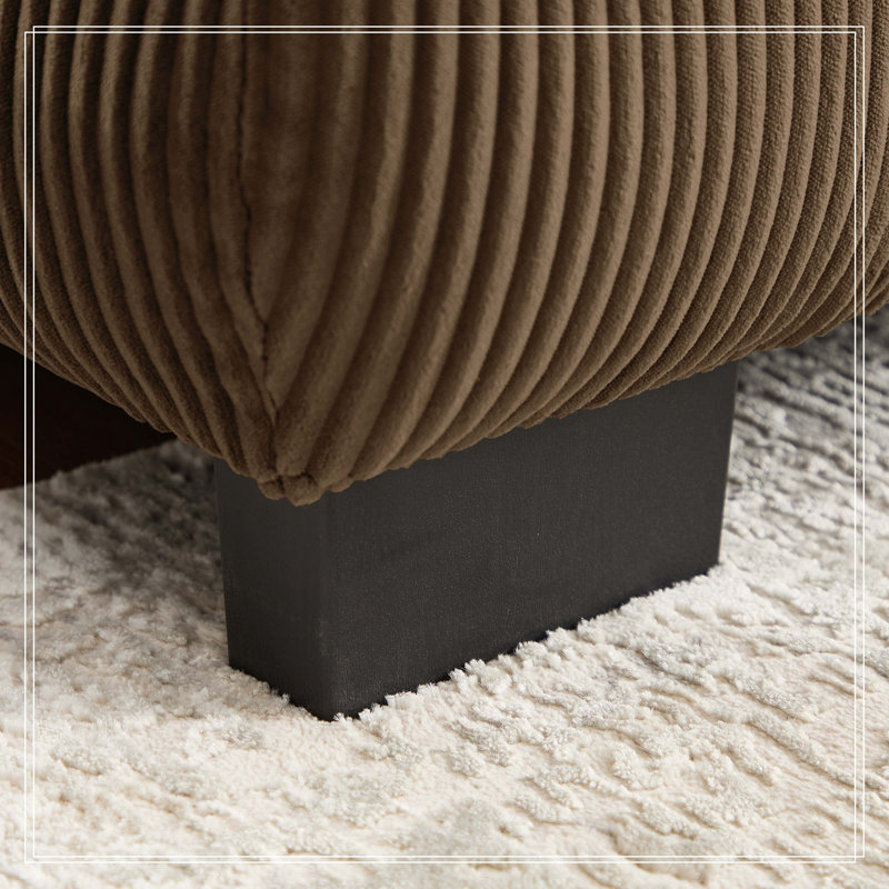 Canapé en velours côtelé avec 1 coussin - brun, Brun