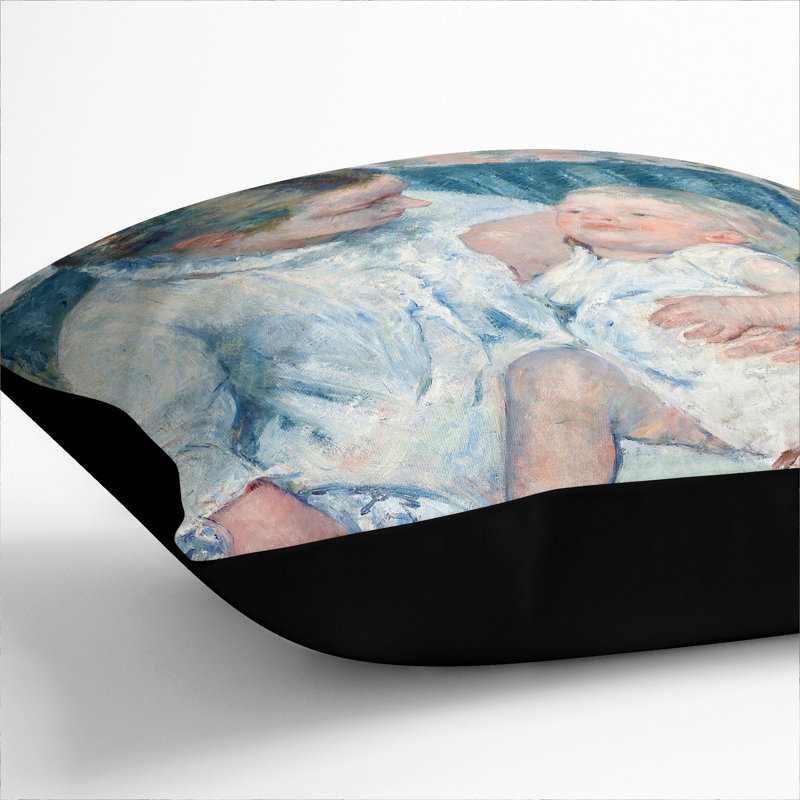 Childs Bath Time Square Throw Cushion, Black, 40cm H x 40cm W x 15cm D