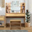 Ensemble de coiffeuse avec tabouret et tiroirs-2083476439