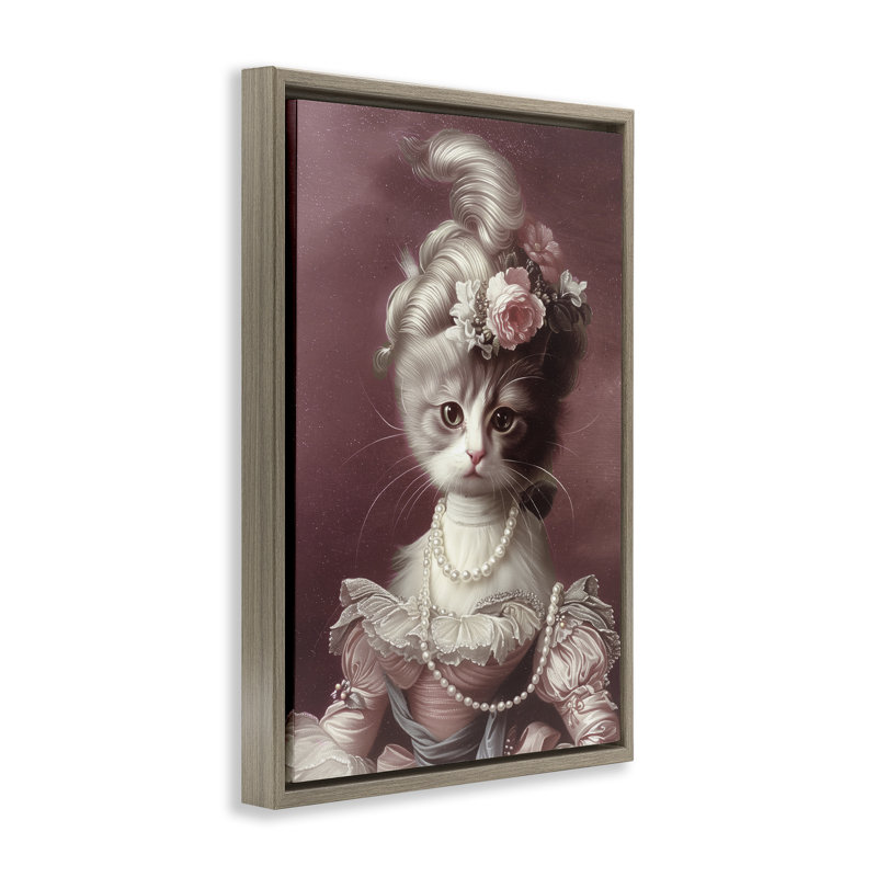 "Your Catness", art mural encadré doré sur toile, design par Annabelle Hall, H 31 po x l 21 po