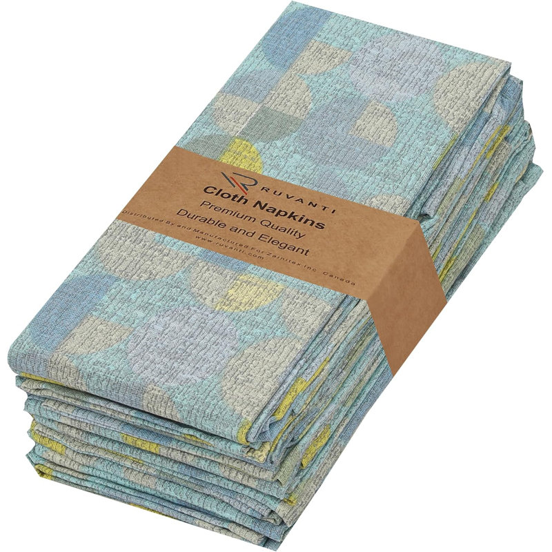 Cloth Napkins Printed, 100% Cotton Table Napkins, Multi-Pattern Square Napkins, 20+ Color, Quarterly