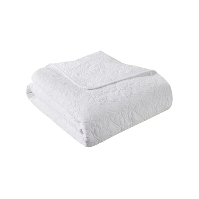 Oversized Quilted Throw White 60X70"