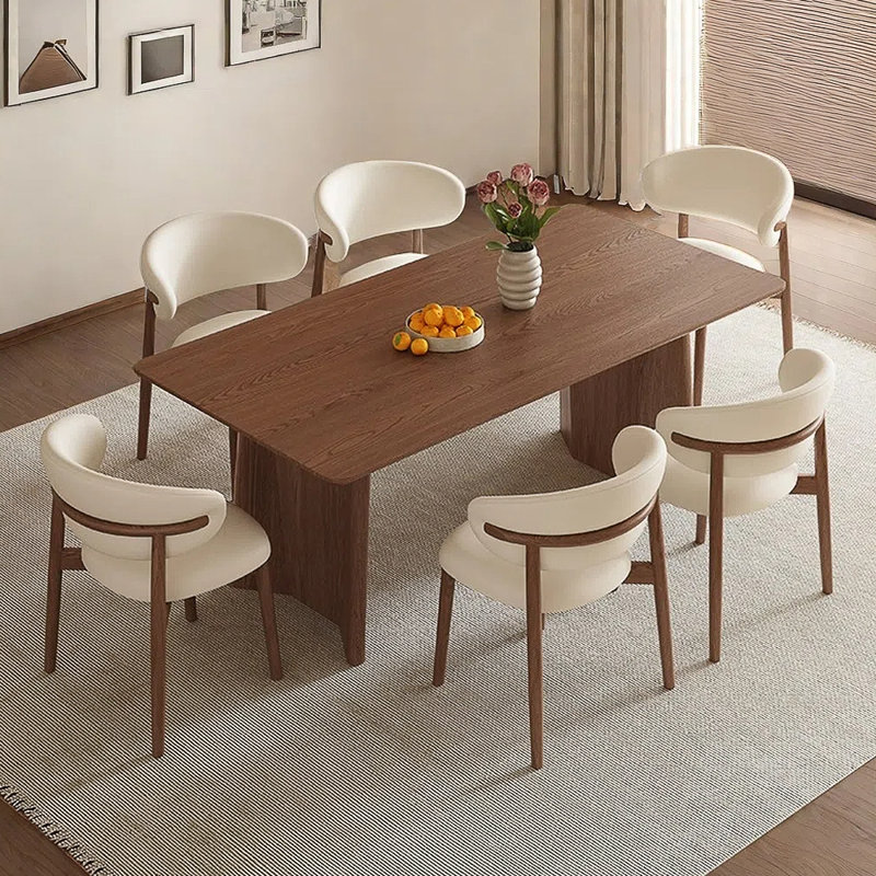 Ancient style solid wood table chair combination, 29.52"H x 78.74"L x 31.49"W
