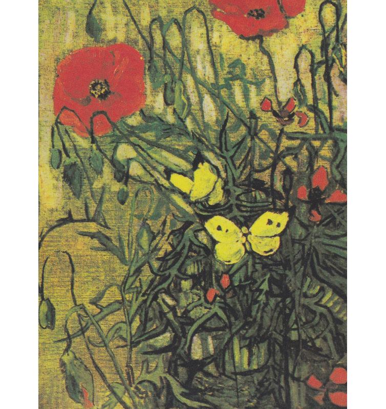 Papillons et coquelicots, San Remy, 1890, H 24 po x l 18 po