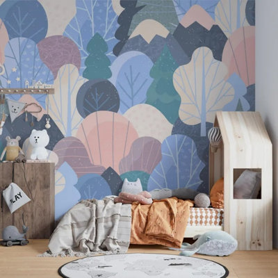 Papier peint forêt scandinave moderne