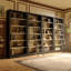 Bibliothèque de 86,6 po de hauteur avec échelle Aashish-787032262